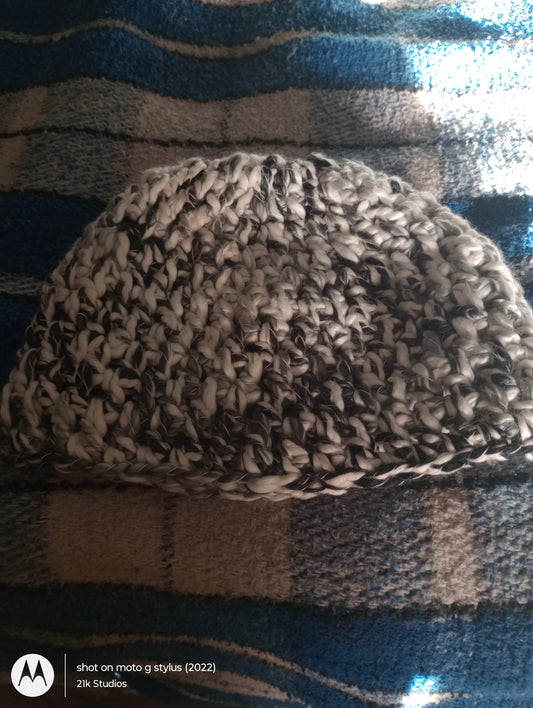Gray black beanie